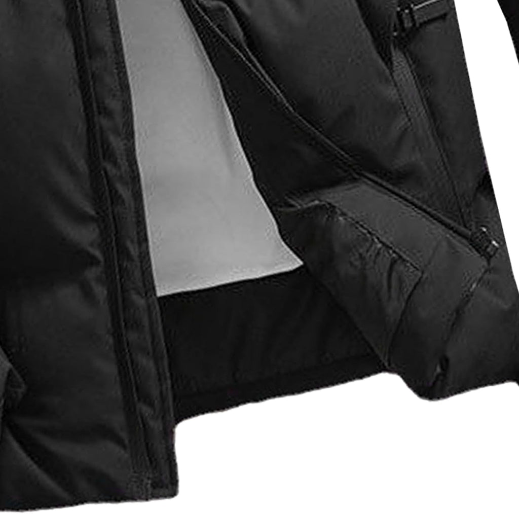 Maiyifu-GJ Winter Thicken Jacket for Men Windproof Warm Hooded Down Coat Padded Quilted Outwear Outdoor Parka Outerwear, Black, X-Large