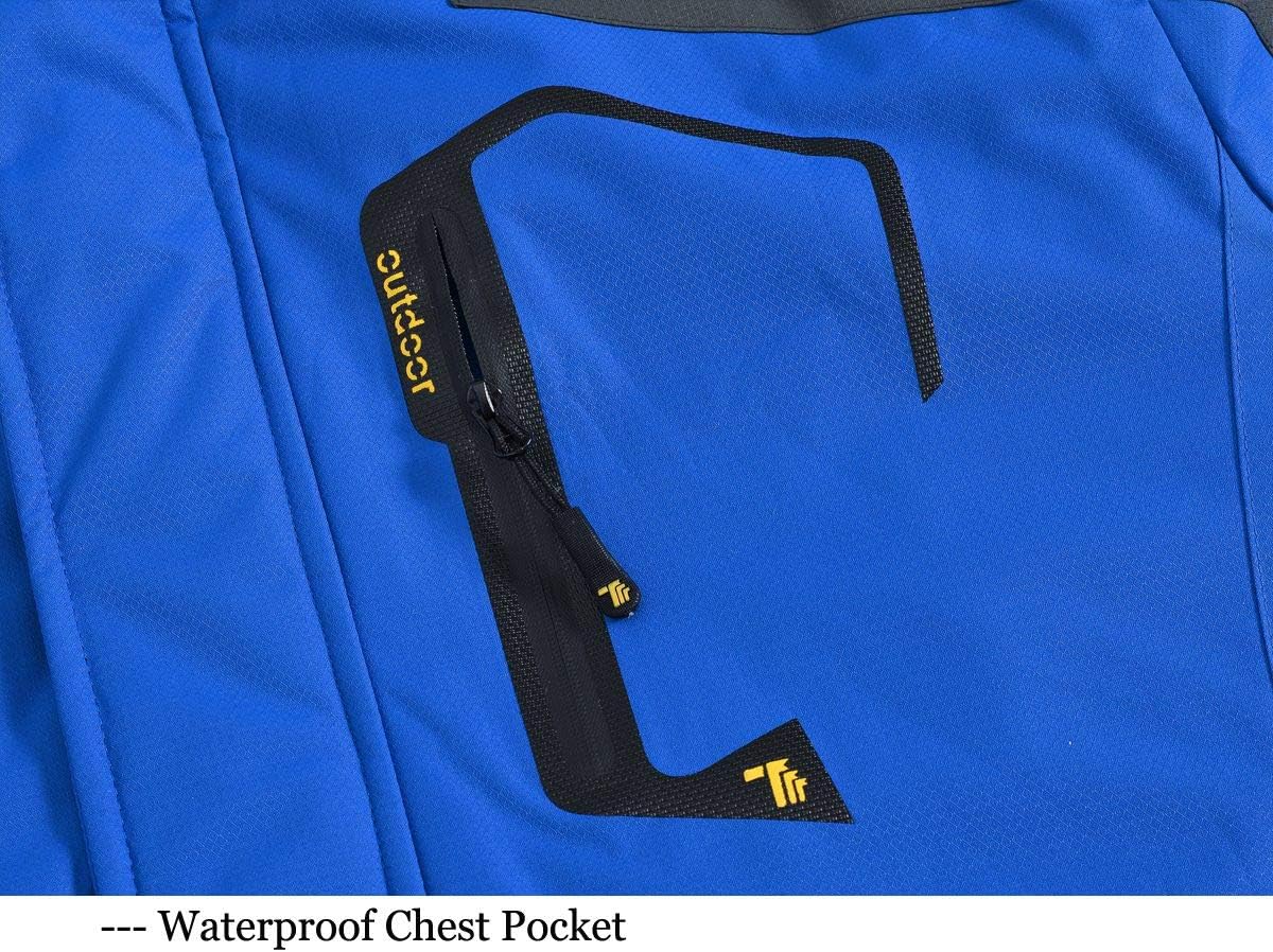 Rdruko Men's Outdoor Ski Snow Jacket Waterproof Fleece Mountain Hooded Rain Coat