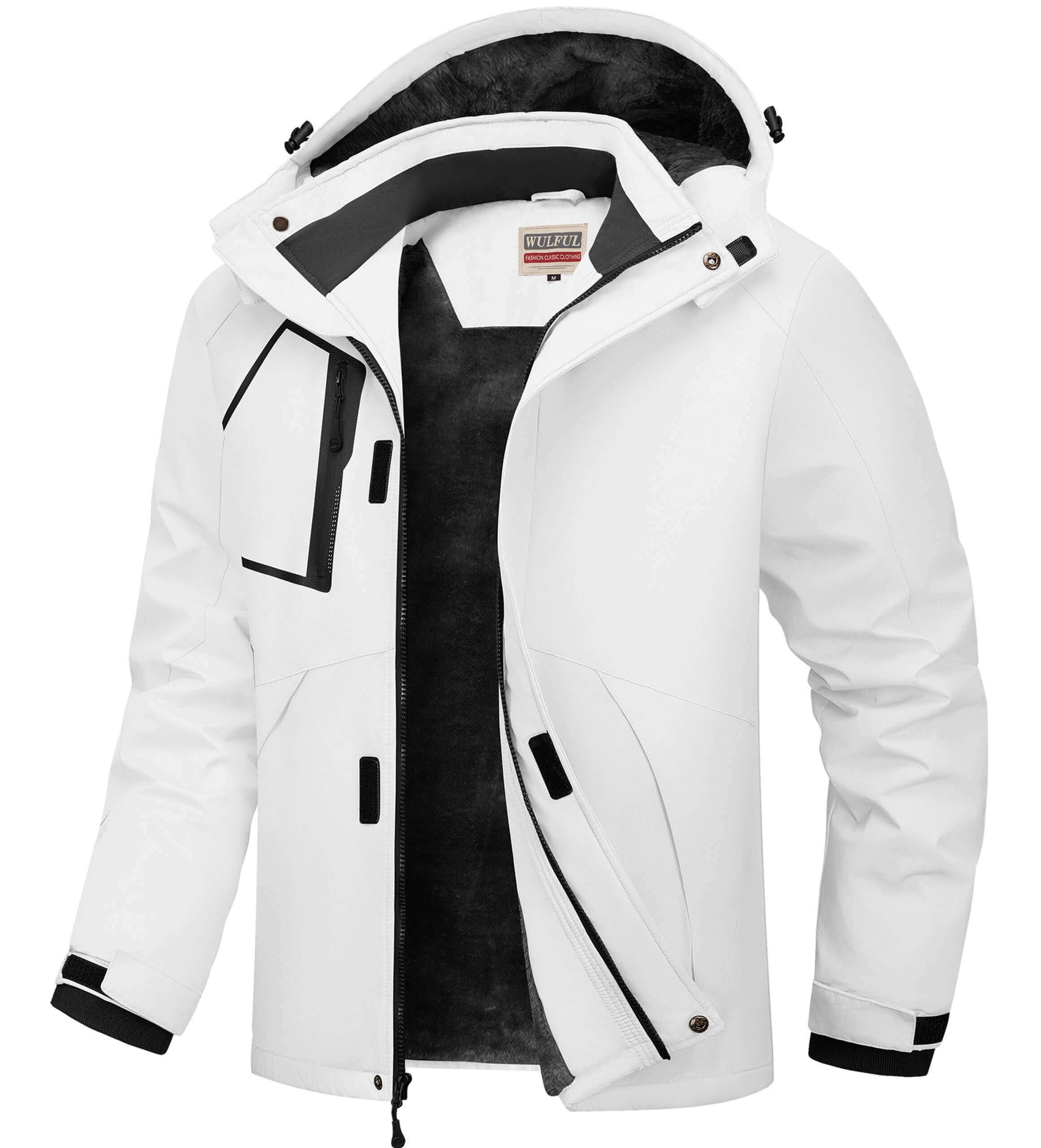 WULFUL Men's Waterproof Ski Jacket Warm Winter Snow Coat Mountain Windbreaker