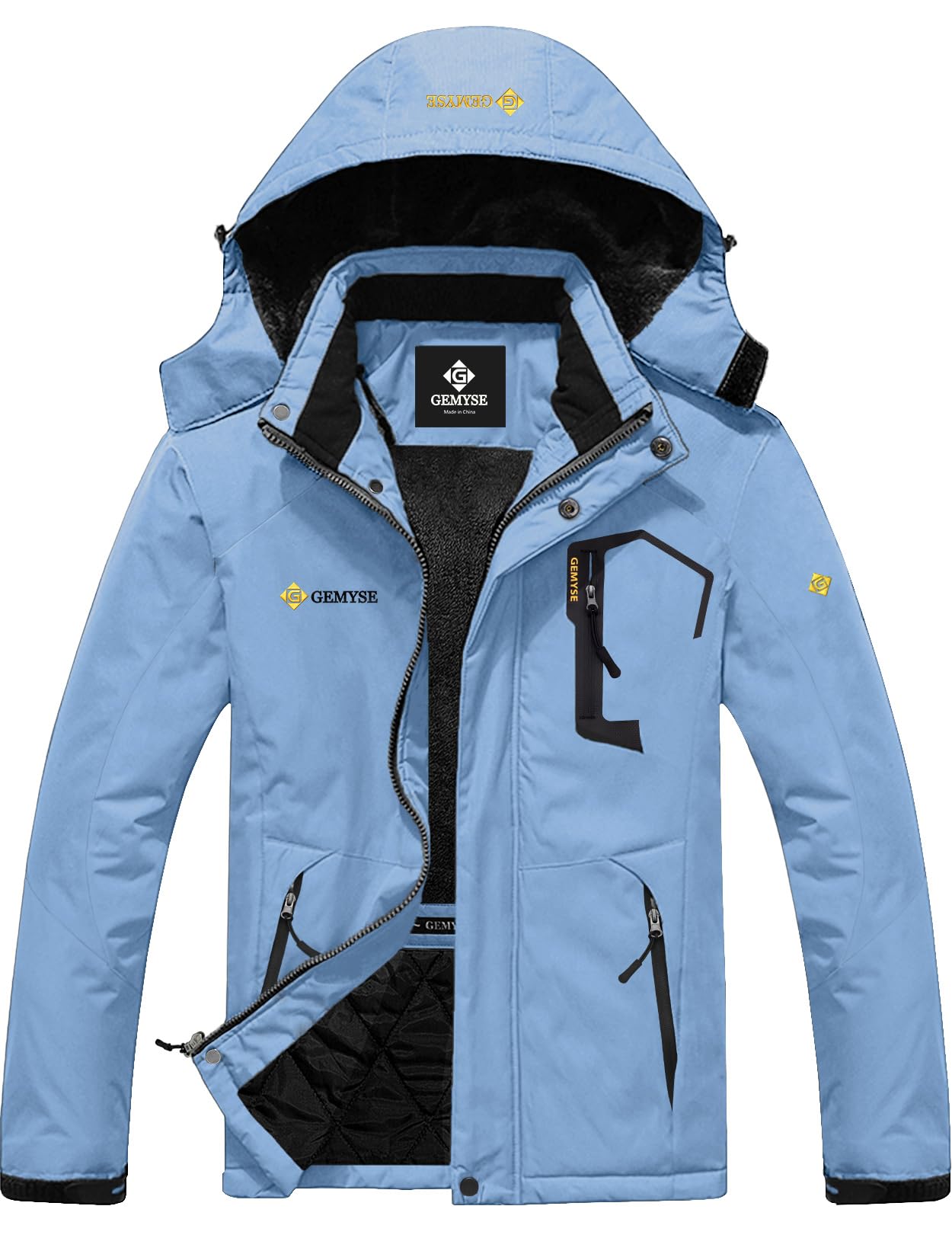 GEMYSE Men's Mountain Waterproof Ski Snow Jacket Winter Windproof Rain Jacket