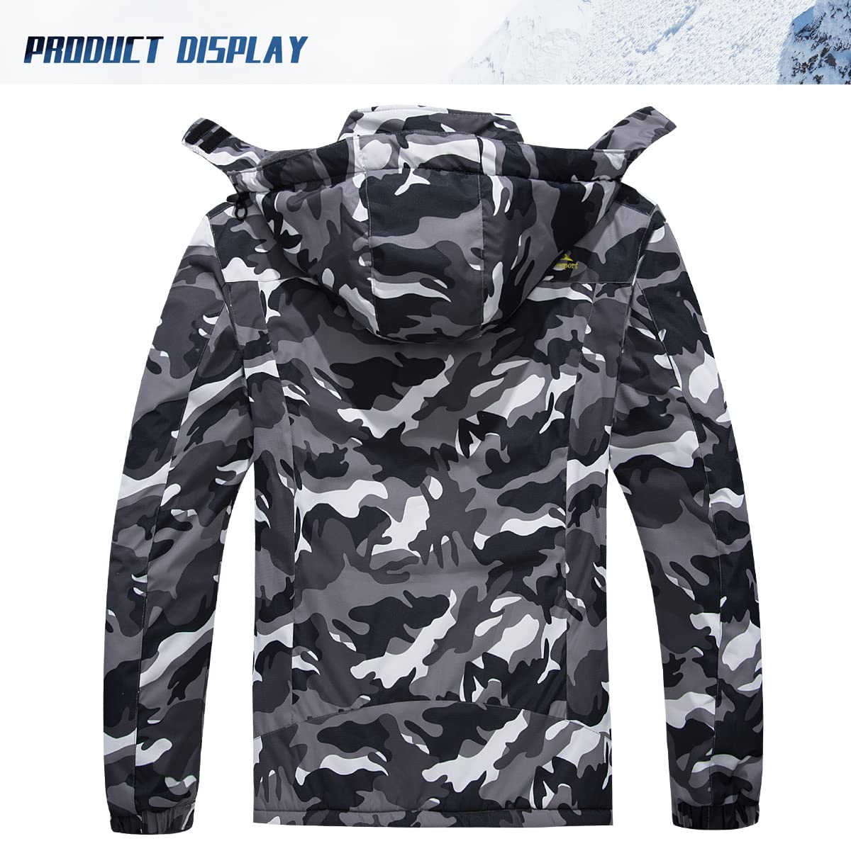 TACVASEN Men's Waterproof Fleece Liner Winter Coats Parka Mountain Windproof Warm Snow Ski Jacket with Multi-Pockets