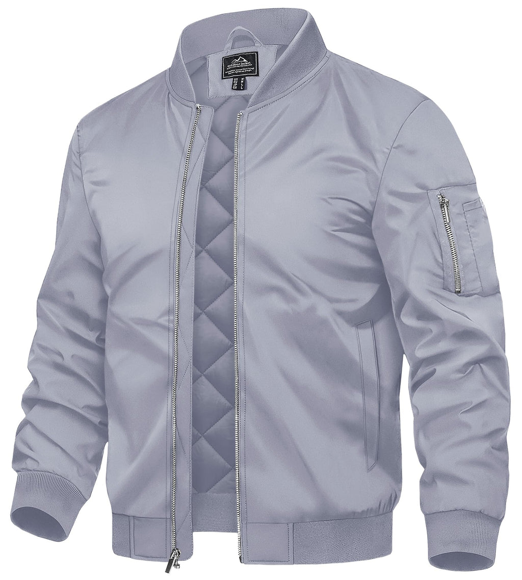 TACVASEN Men's Bomber Jackets Casual Quilted Jacket Warm Windproof Padded Jackets Water Resistant Warm Winter Coats