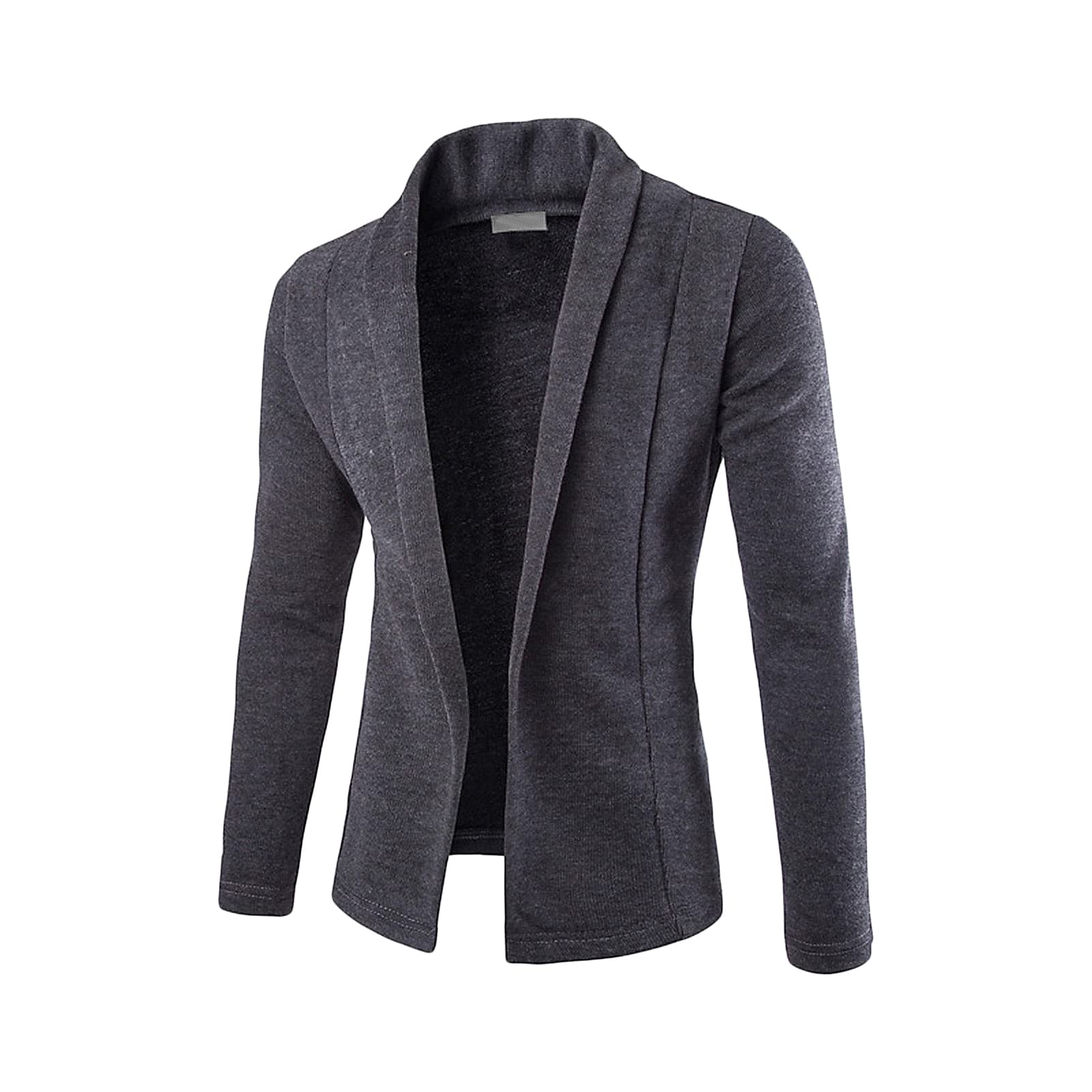 Men's Ruffle Shawl Collar Cardigan Long Sleeve Draped Lightweight Open Front Sweaters Cotton Blend Cape Overcoat