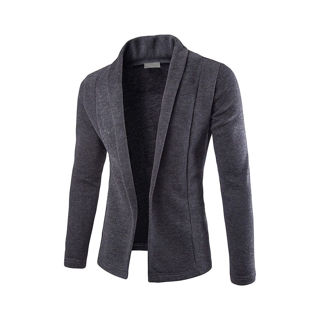 Men's Ruffle Shawl Collar Cardigan Long Sleeve Draped Lightweight Open Front Sweaters Cotton Blend Cape Overcoat