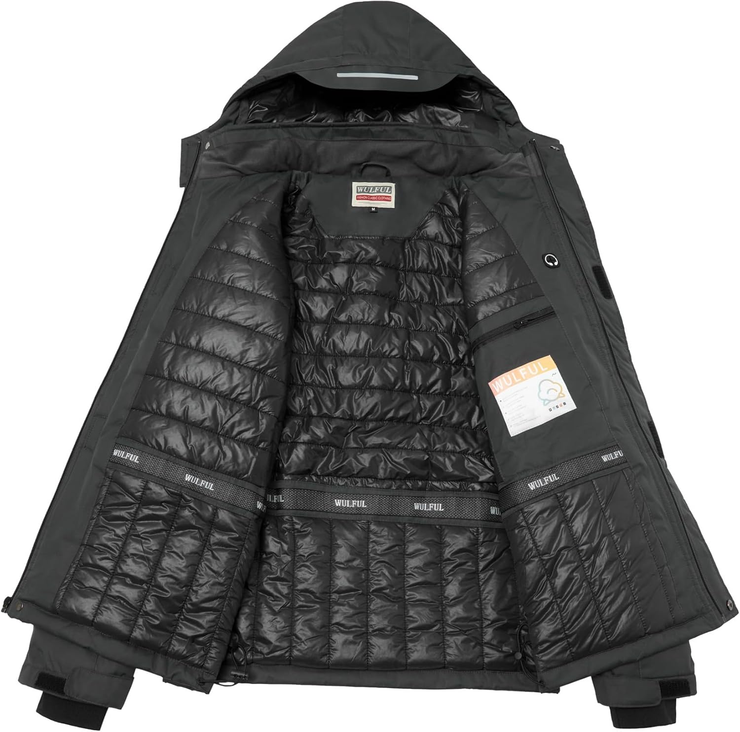 WULFUL Men's Waterproof Ski Jacket Warm Winter Snow Coat Mountain Windbreaker