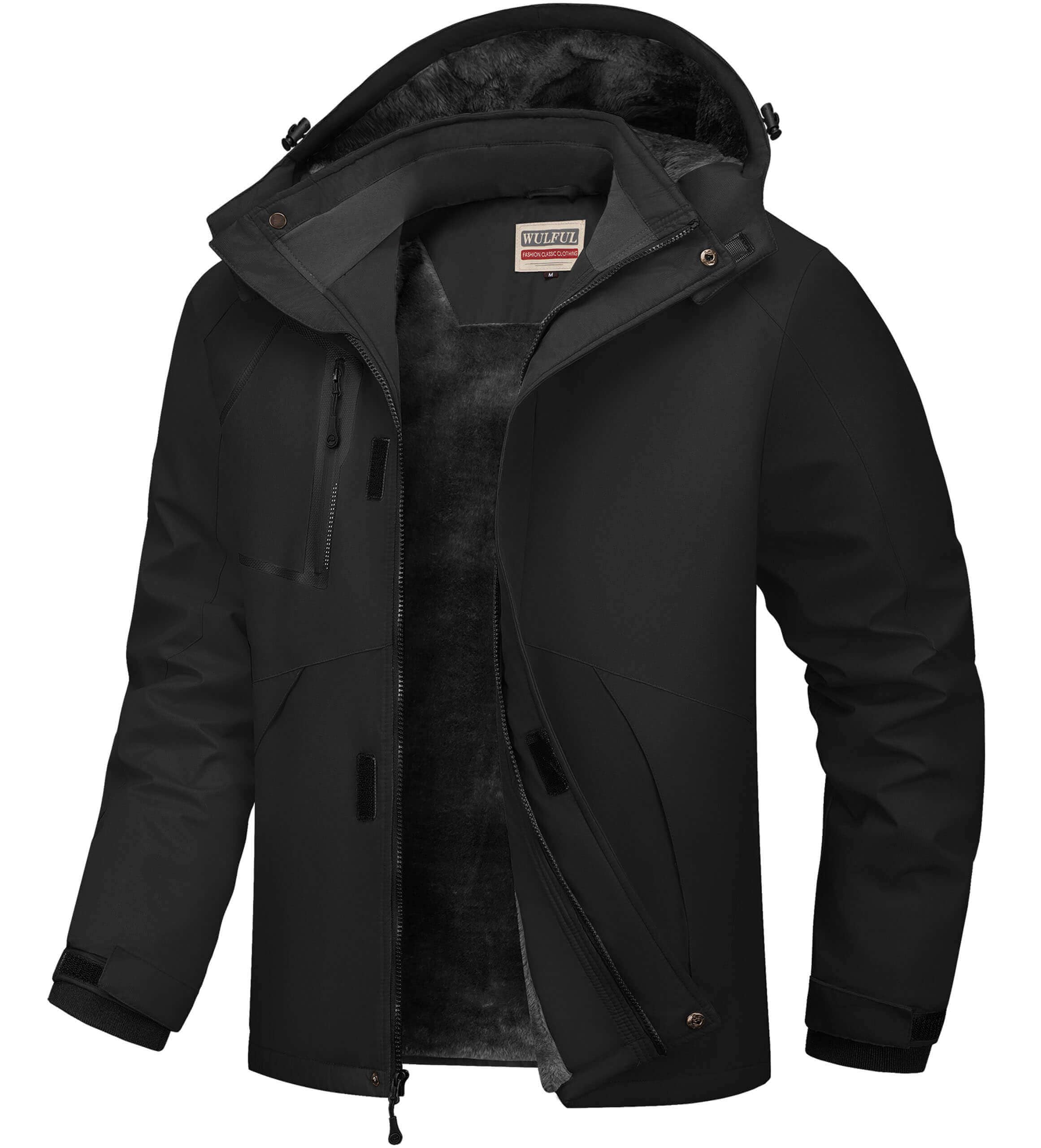 WULFUL Men's Waterproof Ski Jacket Warm Winter Snow Coat Mountain Windbreaker