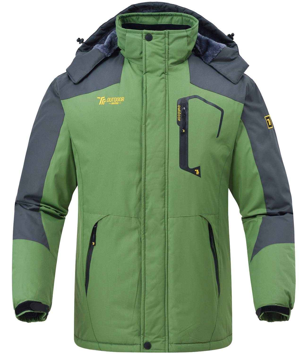 Rdruko Men's Outdoor Ski Snow Jacket Waterproof Fleece Mountain Hooded Rain Coat