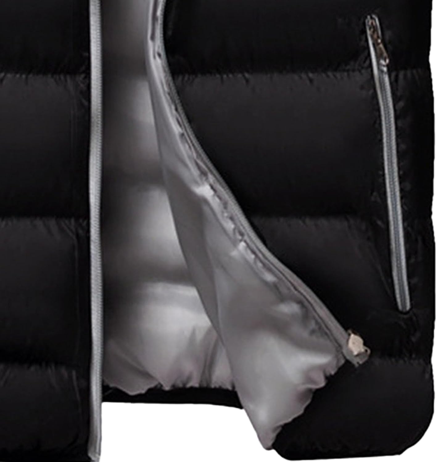 JEShifangjiusu Men Warm Zipper Puffer Jacket Lightweight Winter Puffer Down Coats Fashion Quilted Stand Collar Puffer Jacket