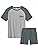 MoFiz Men's Sleep Sets,Modal Pajamas Set Ultra Light Soft Sleepwear Short Sleeve Top & Bottom PJS Lounge Set 2 Pieces