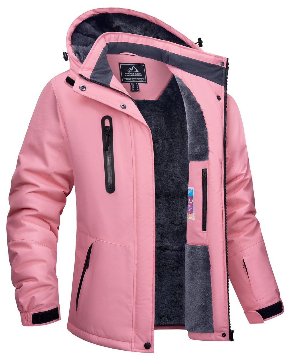 TACVASEN Women's Waterproof Winter Jacket Ski Hooded Insulated Jacket Fleece Warm Snow Outdoor Rain Windbreaker