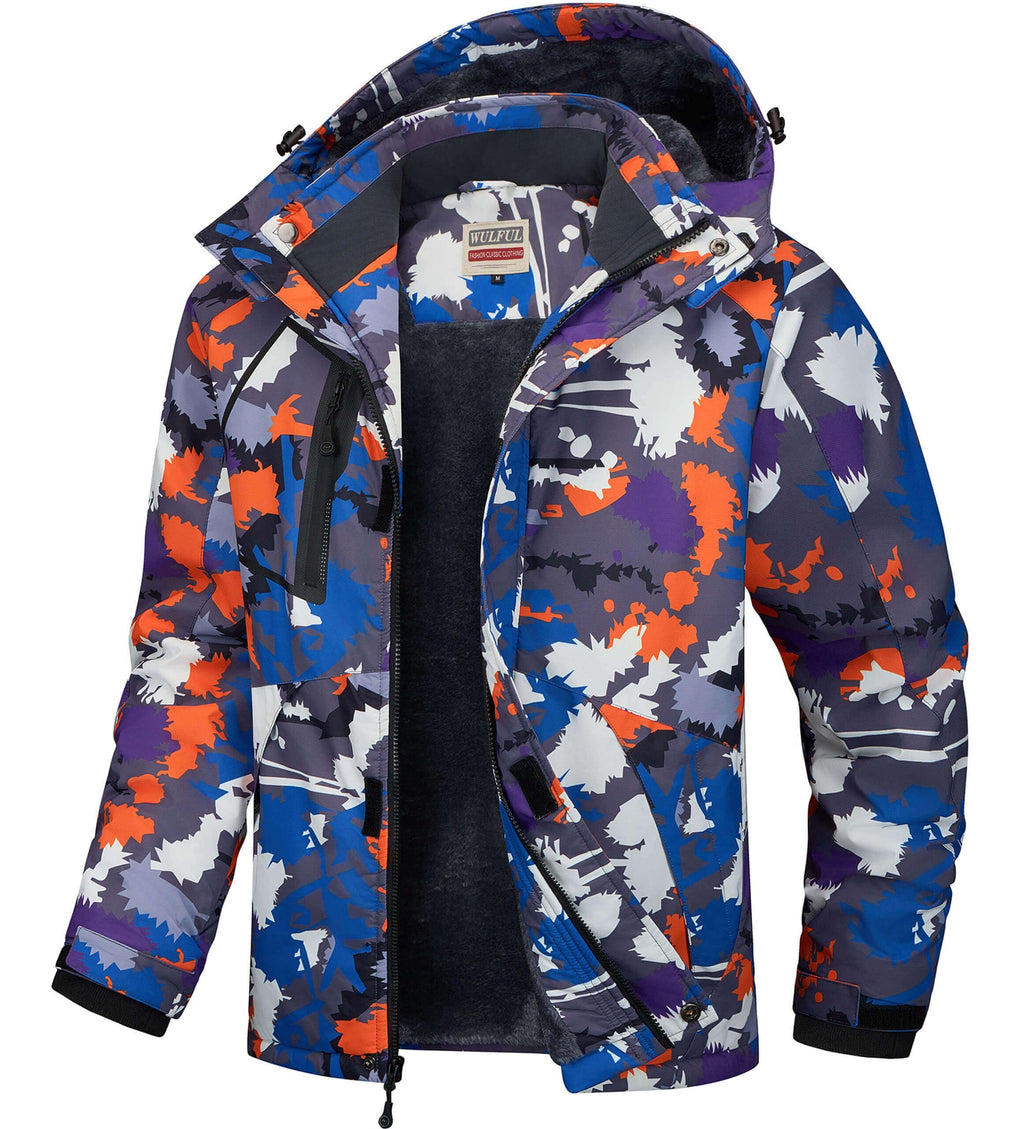 WULFUL Men's Waterproof Ski Jacket Warm Winter Snow Coat Mountain Windbreaker
