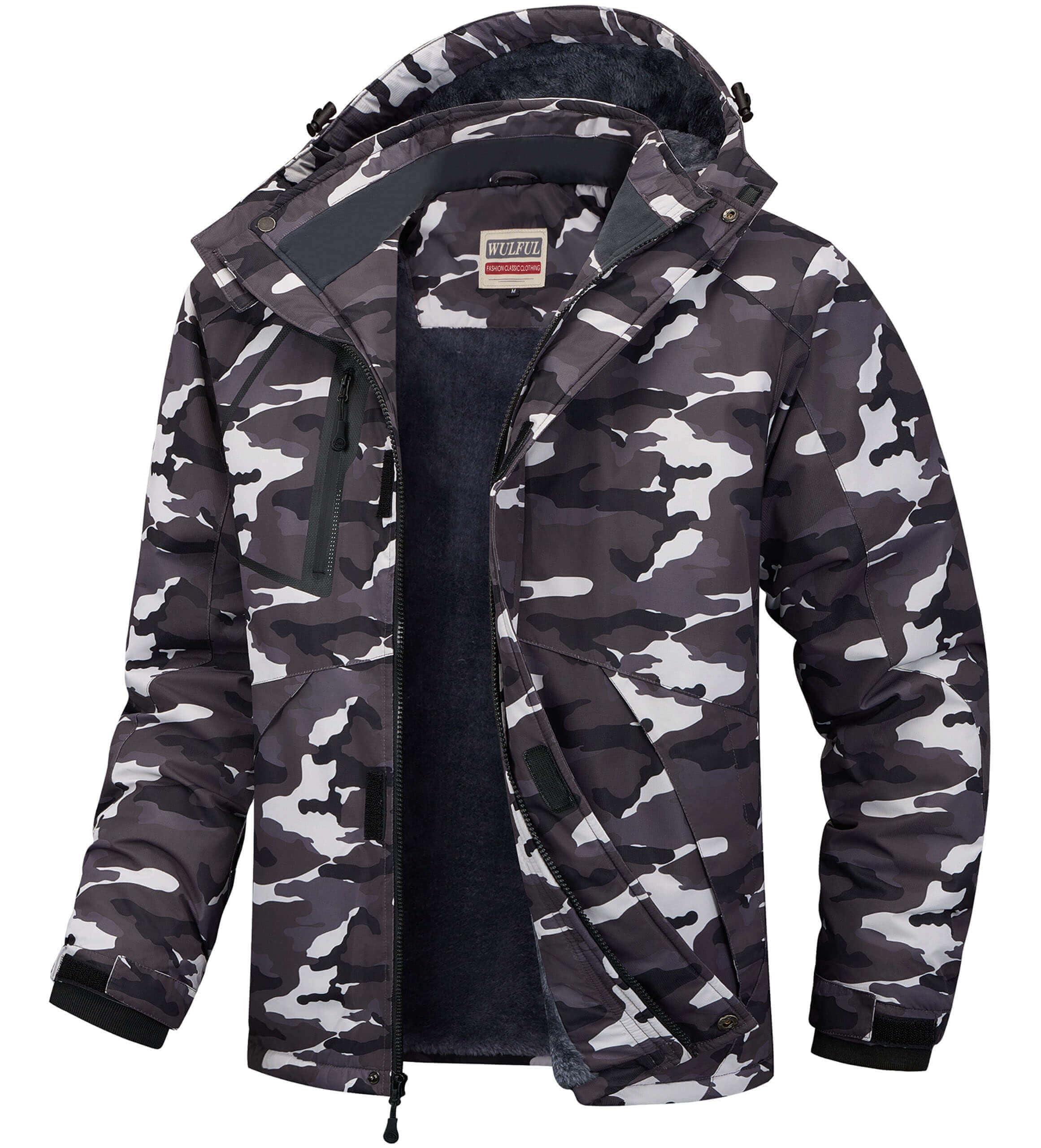 WULFUL Men's Waterproof Ski Jacket Warm Winter Snow Coat Mountain Windbreaker