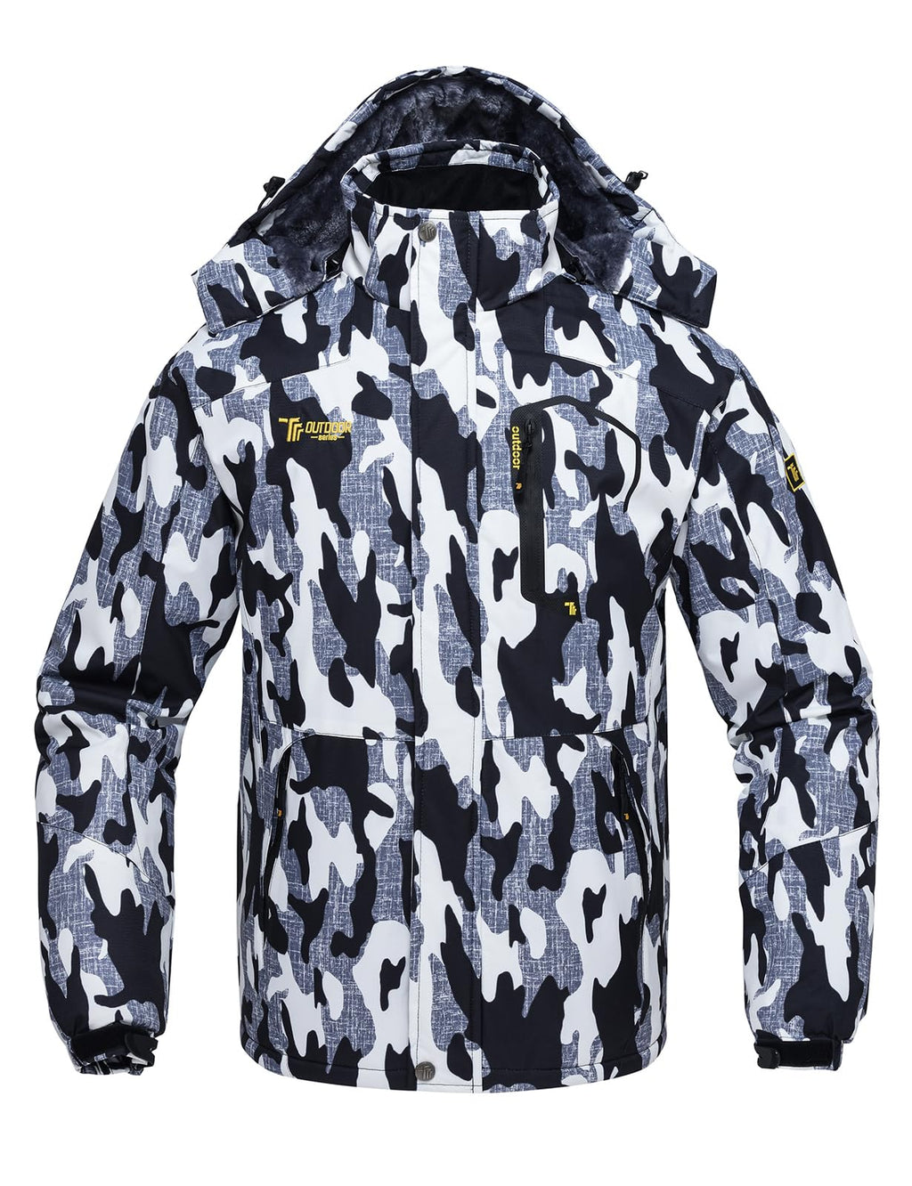 Rdruko Men's Outdoor Ski Snow Jacket Waterproof Fleece Mountain Hooded Rain Coat