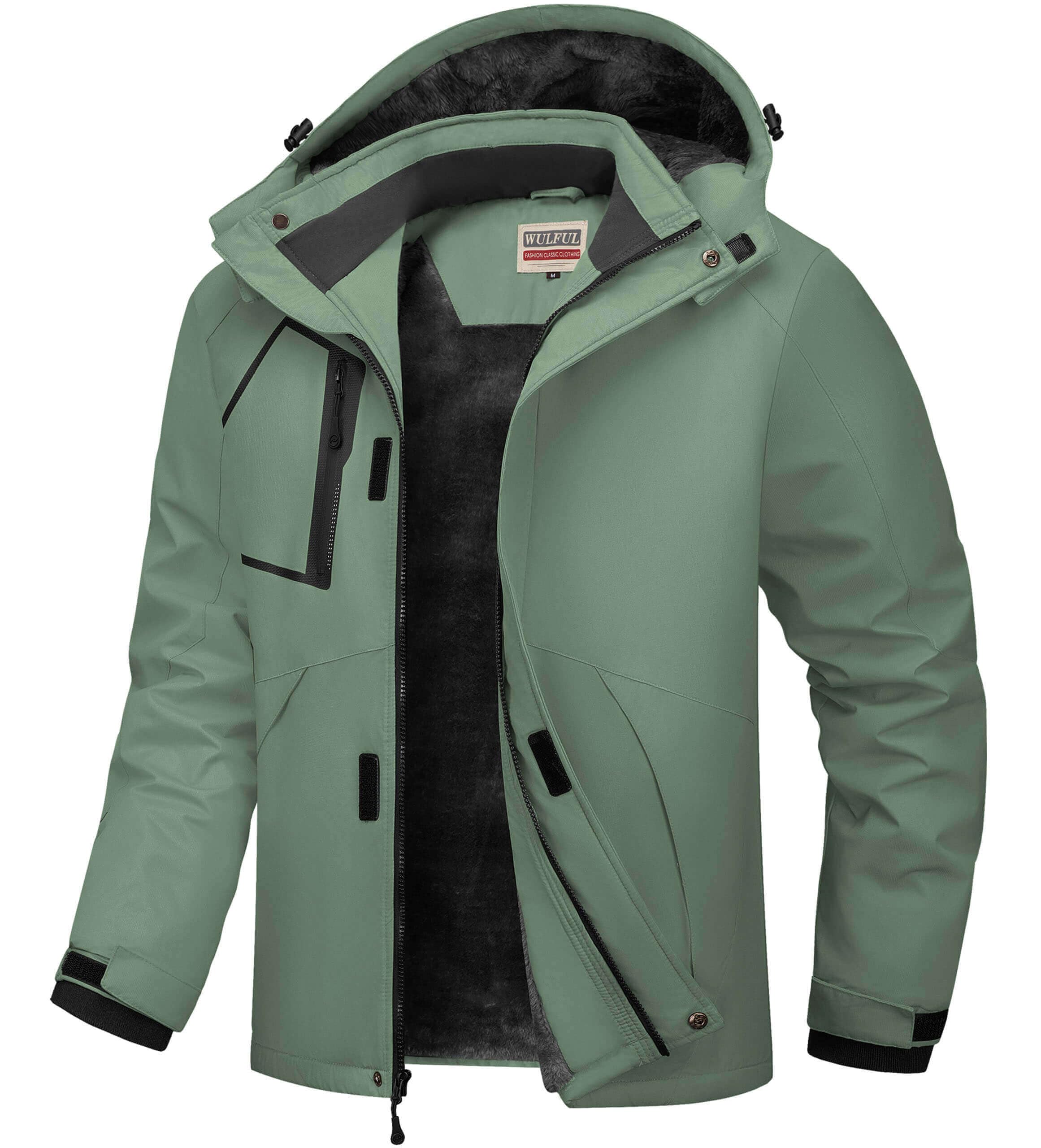 WULFUL Men's Waterproof Ski Jacket Warm Winter Snow Coat Mountain Windbreaker