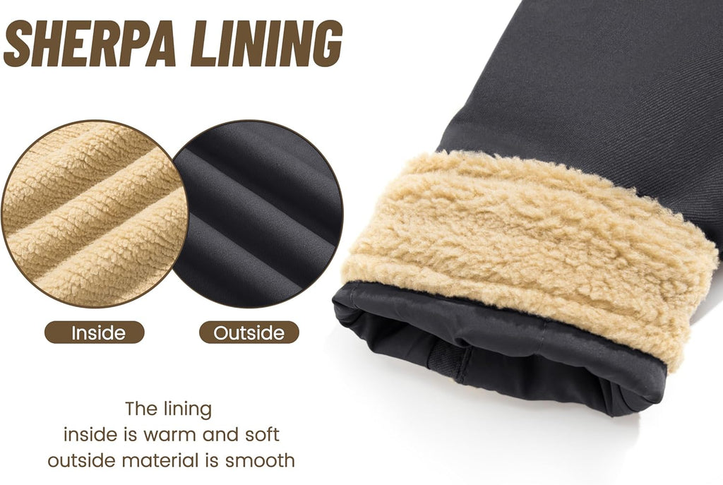 MAGNIVIT Men's Cotton Cargo Jacket Winter Sherpa Fleece Lined Work Jacket Coats with 5 Pockets