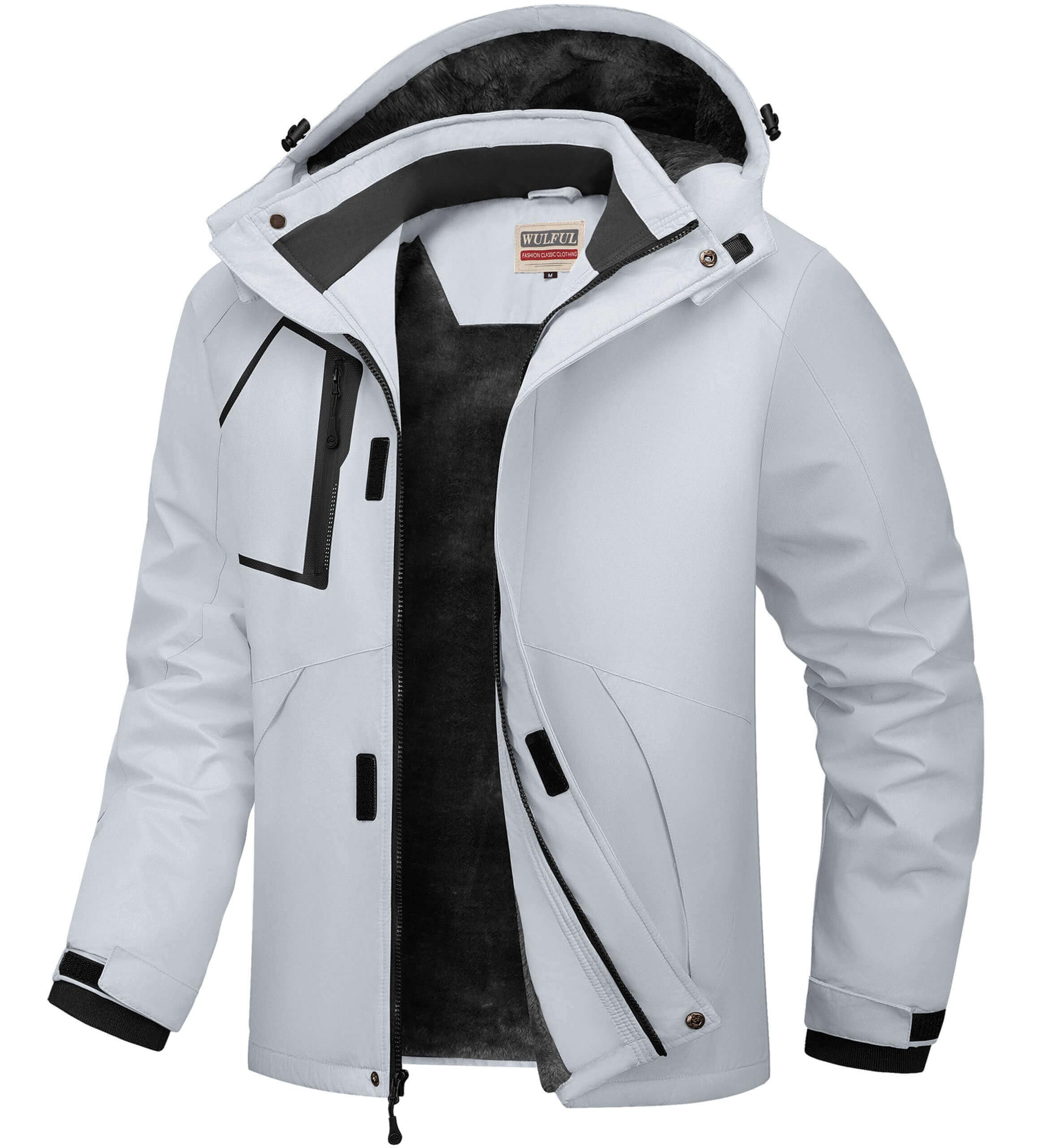 WULFUL Men's Waterproof Ski Jacket Warm Winter Snow Coat Mountain Windbreaker