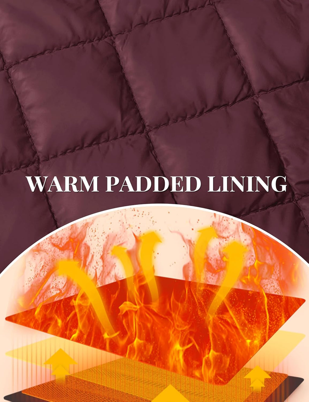 TACVASEN Men's Bomber Jackets Casual Quilted Jacket Warm Windproof Padded Jackets Water Resistant Warm Winter Coats