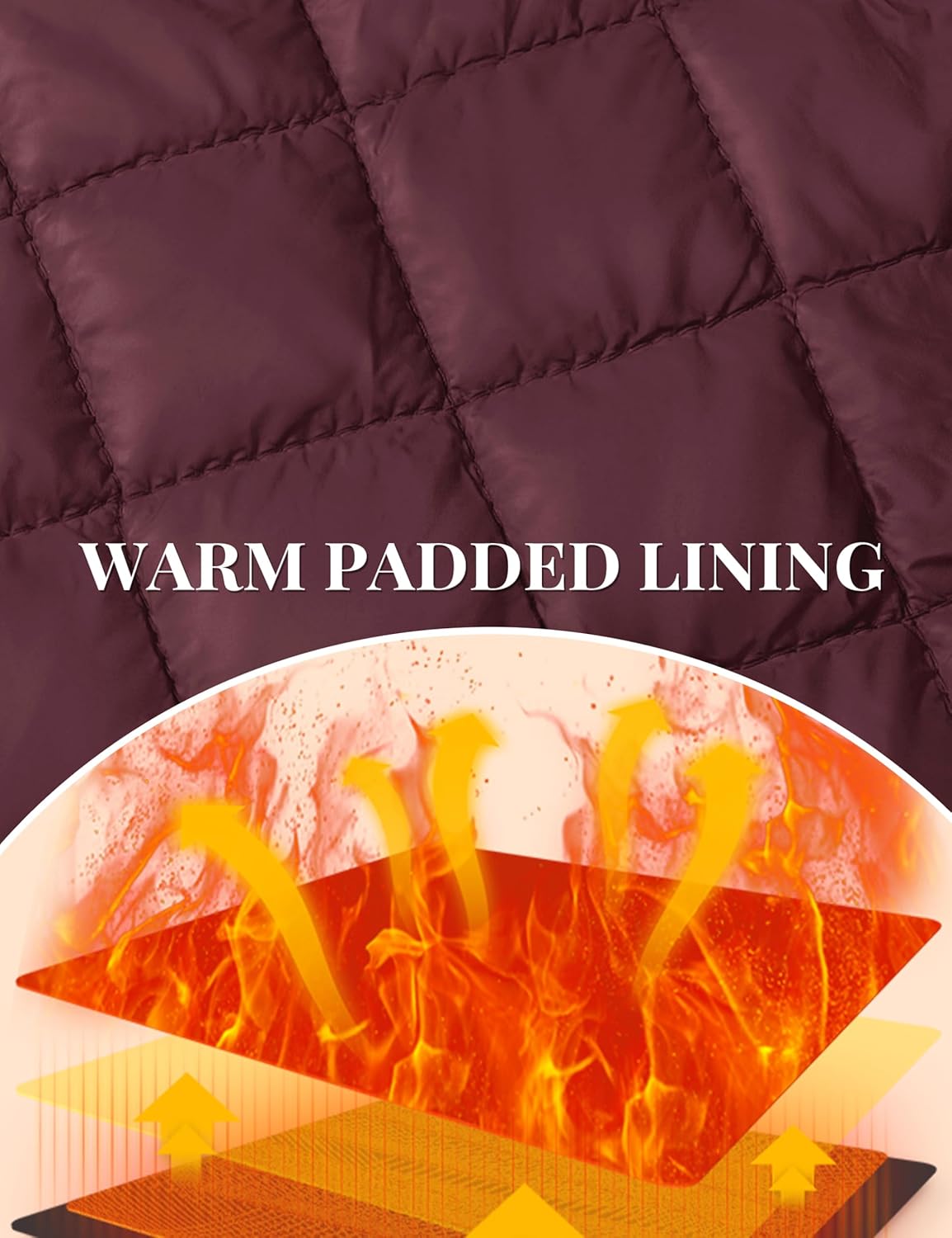 TACVASEN Men's Bomber Jackets Casual Quilted Jacket Warm Windproof Padded Jackets Water Resistant Warm Winter Coats