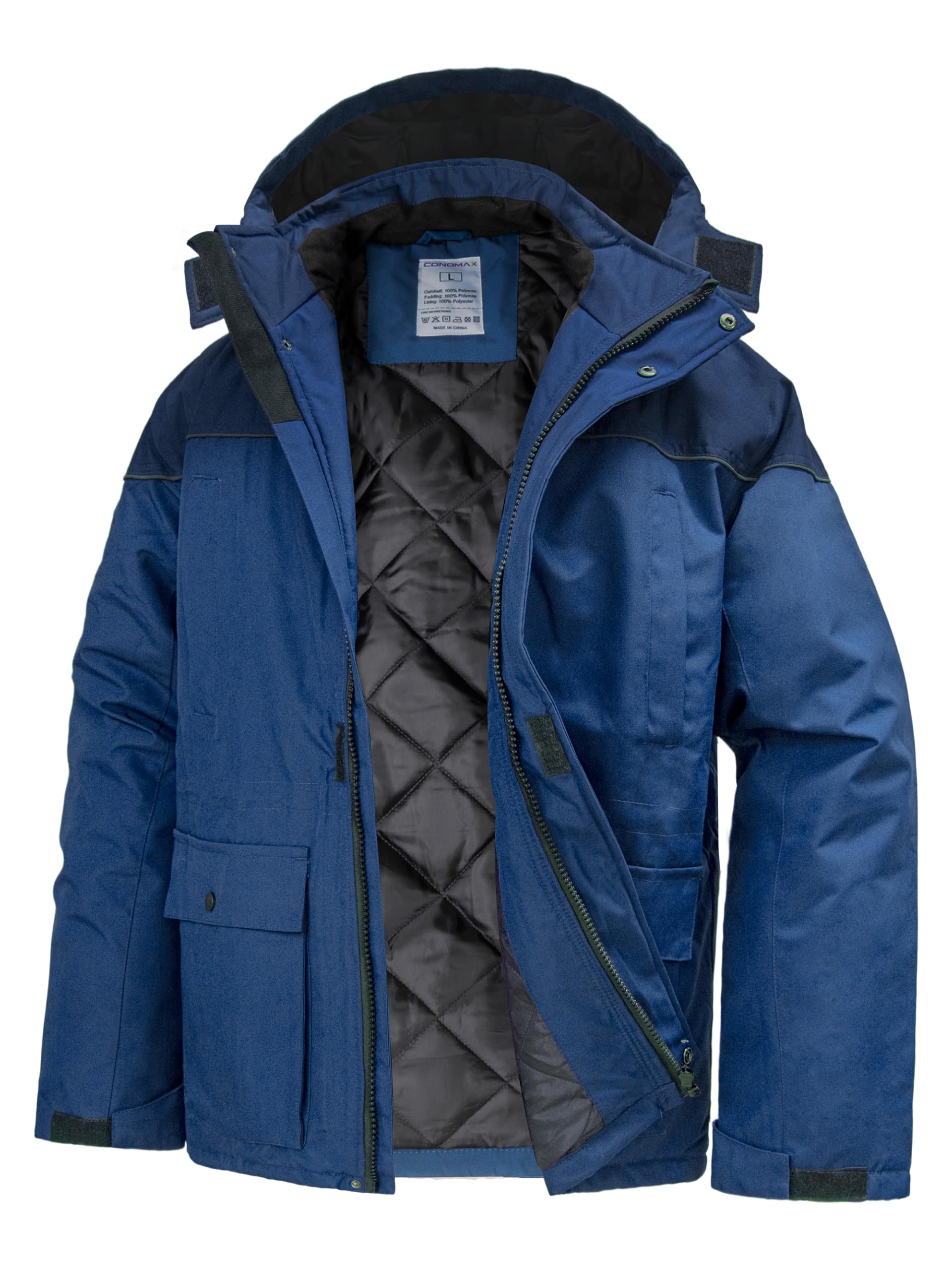 Mens Winter Jacket Warm Winter Coat Water Repellent Ski Snowboard Parka Jackets Hooded Windproof Windbreaker