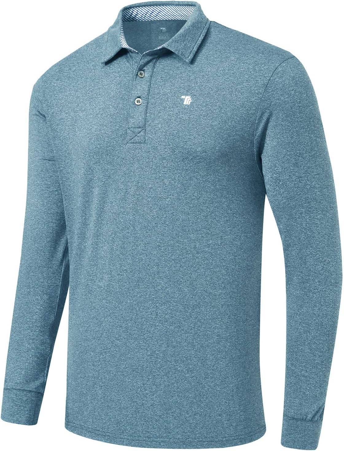 MoFiz Mens Polo Shirts Long Sleeve Tops Active Sports Golf T-Shirt Quick Dry