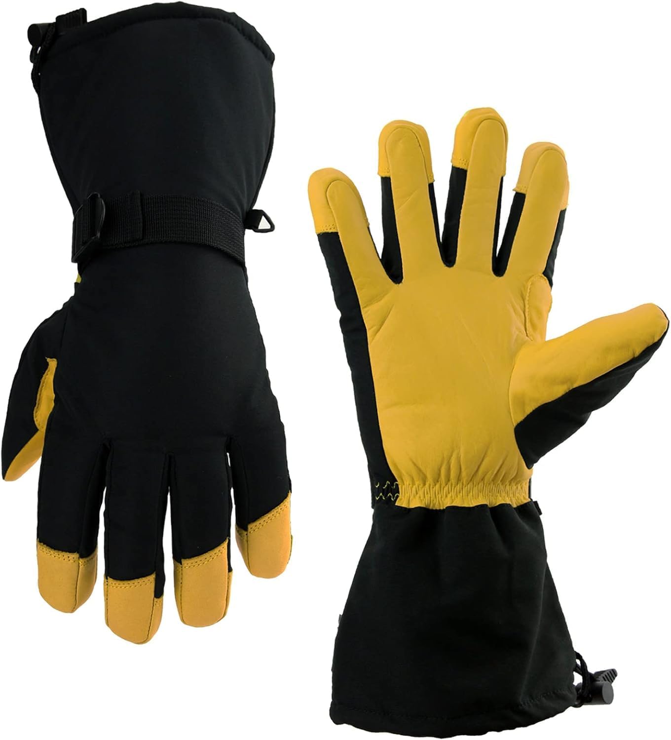 OZERO Gloves Insulated Ski Mittens Winter Thermal Long Sleeve Windproof Men Women Mitts for Snowboarding, Snowmobile and Shoveling