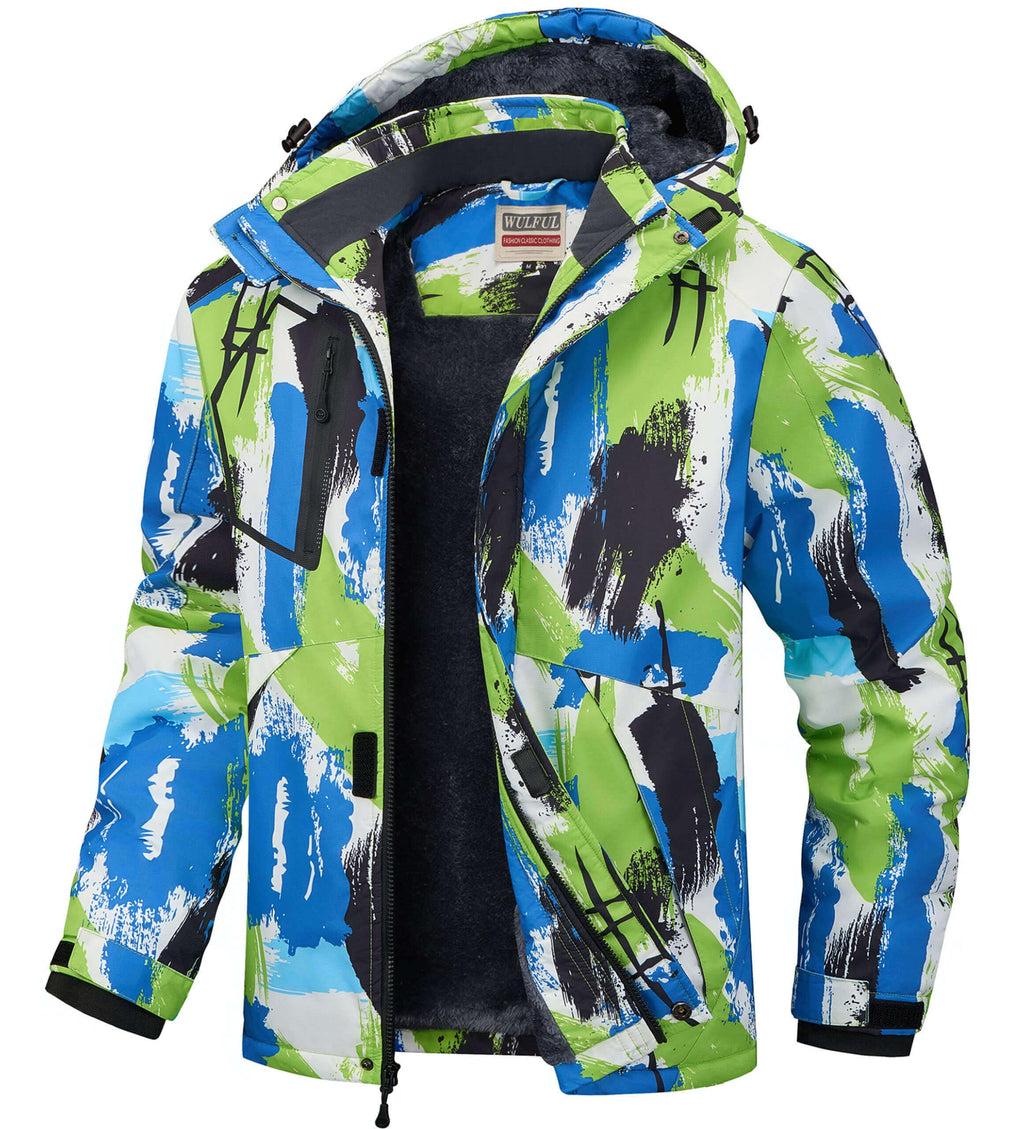 WULFUL Men's Waterproof Ski Jacket Warm Winter Snow Coat Mountain Windbreaker
