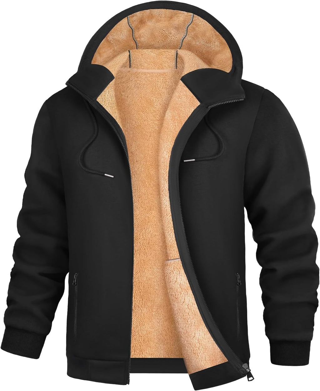 heekpek Mens Hoodies Full Zip Up Fleece Sweatshirt Pullover Hooded Sherpa Lined Jackets Thick Warm Winter Coats with Pockets