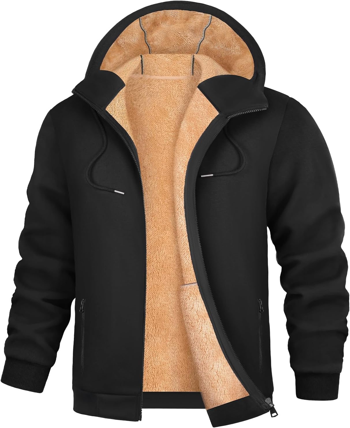 heekpek Mens Hoodies Full Zip Up Fleece Sweatshirt Pullover Hooded Sherpa Lined Jackets Thick Warm Winter Coats with Pockets