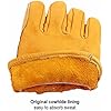 OZERO Leather Work Gloves for Men or Women, Cowhide Garden Glove for Construction, Utility, Chainsaw, Farm, Ranch Pruning