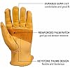 OZERO Leather Work Gloves for Men or Women, Cowhide Garden Glove for Construction, Utility, Chainsaw, Farm, Ranch Pruning