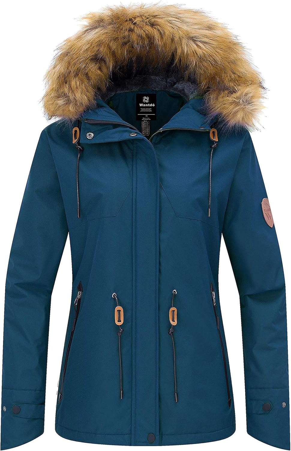 Wantdo Women's Winter Jacket Ski Jacket Winter Coat Mountain Snowboarding Jackets with Detachable Hood