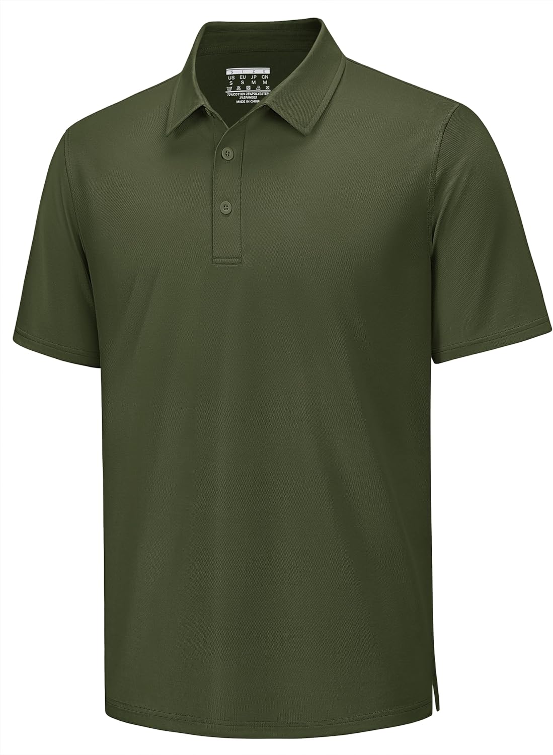 TACVASEN Men's Golf Polo Shirts Short Sleeve Breathable Moisture Wicking Cooling Lightweight Casual Pique 3 Buttons
