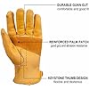 OZERO Leather Work Gloves for Men or Women, Cowhide Garden Glove for Construction, Utility, Chainsaw, Farm, Ranch Pruning