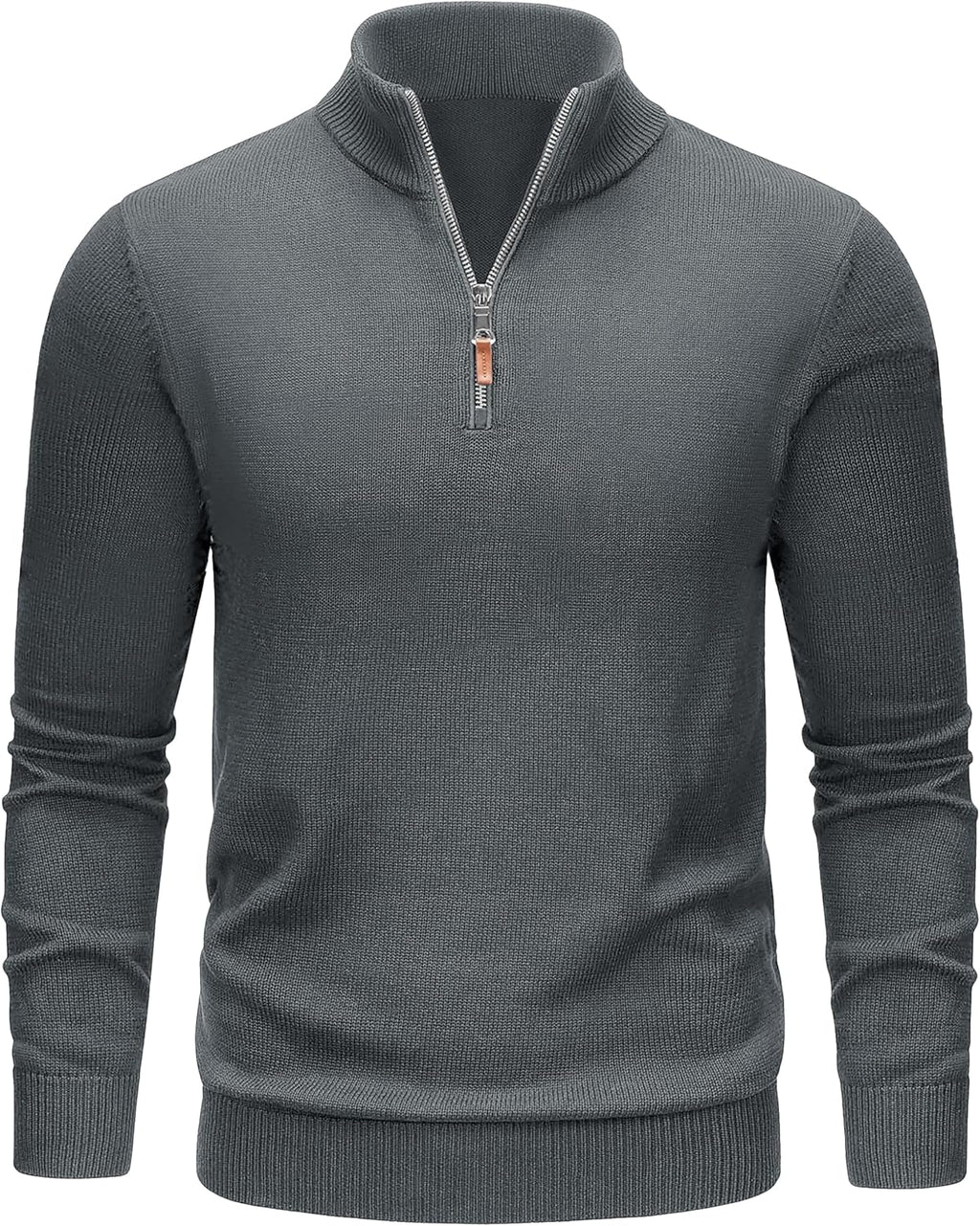 TACVASEN Men's Quarter Zip Sweaters Men Soft Cotton Pullover Winter Fall Turtleneck Knitted Mock Neck Casual Long Sleeve