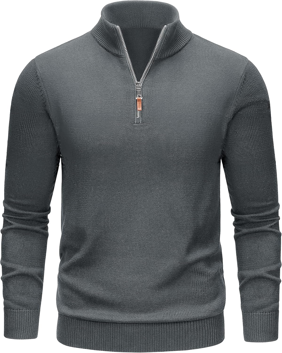 TACVASEN Men's Quarter Zip Sweaters Men Soft Cotton Pullover Winter Fall Turtleneck Knitted Mock Neck Casual Long Sleeve