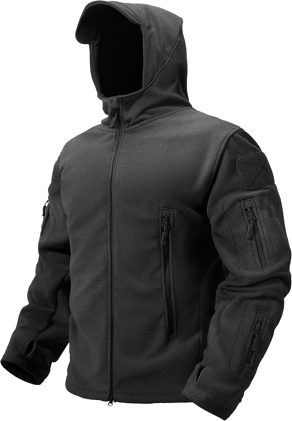 TACVASEN Mens Fleece Jacket Full Zip Tactical Hoodies Winter Coats Windproof Hoodies Warm Hunting