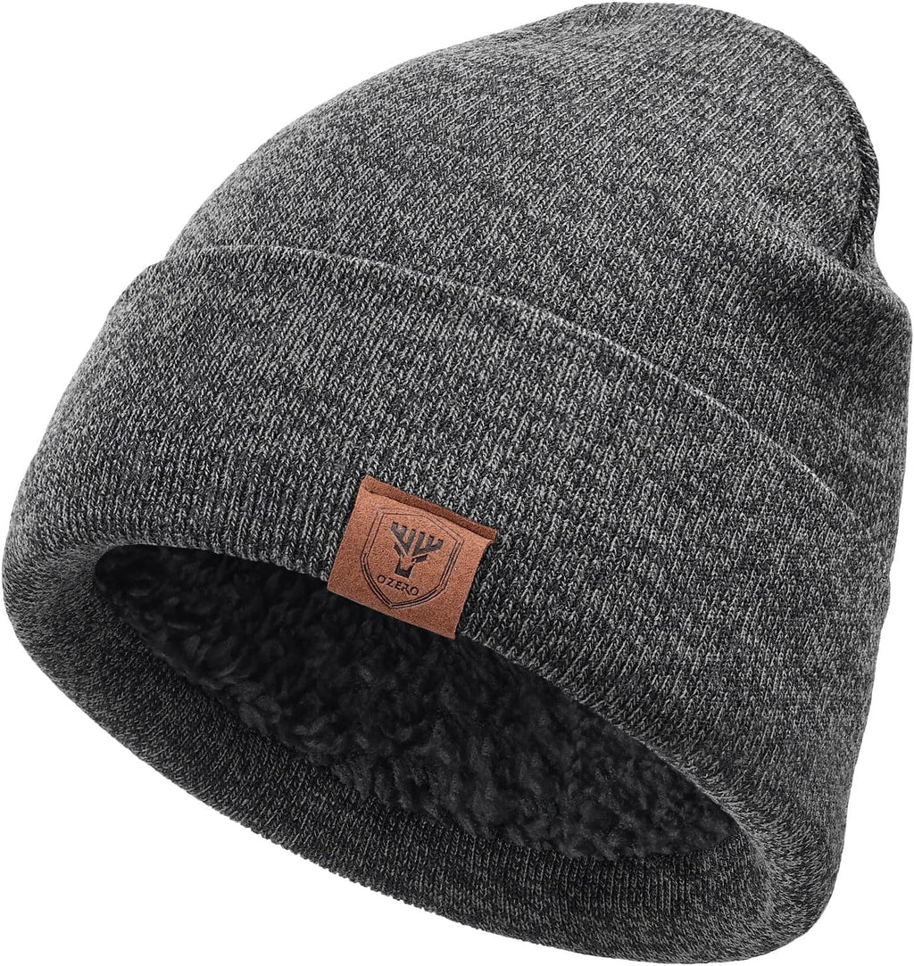 OZERO Beanie, Winter Gift for Men Women -34 C Warm Ears, Knit Upgraded Not Roll up Snug Cuffed Toque Keeps The Sides in Place