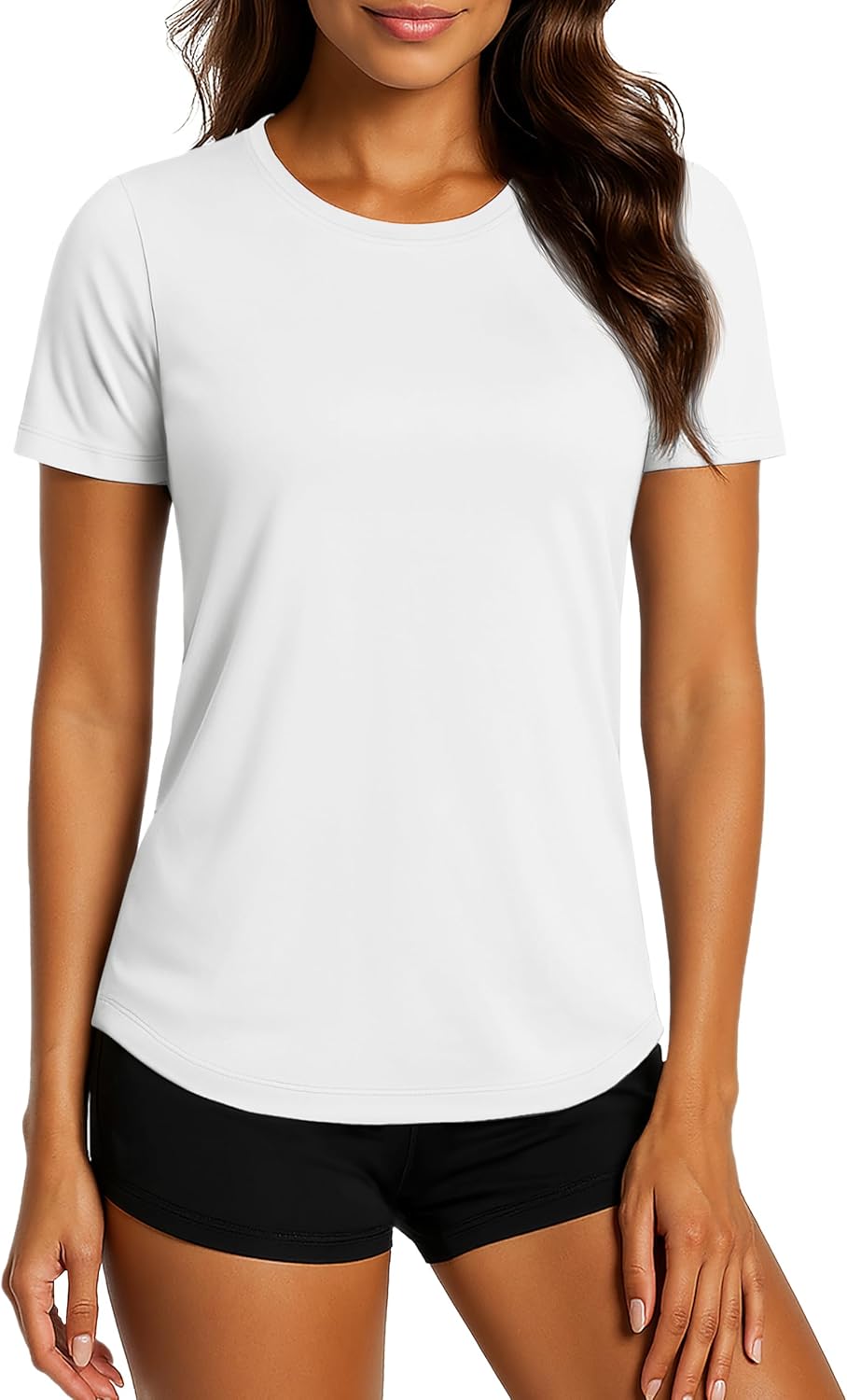 TACVASEN Women's UPF 80+ UV Protection Shirts Workout Quick Dry Short Sleeve Sun Shirt Athletic Sport Hiking Breathable Tops