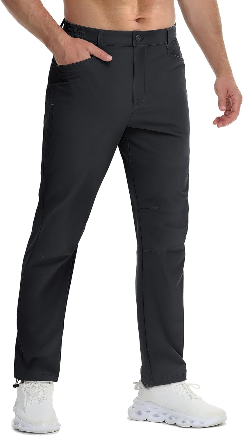 TACVASEN Men's Hiking Pants Lightweight Quick Dry Ripstop Water Resistant Stretchy Work Pants for Climbing Travel Casual