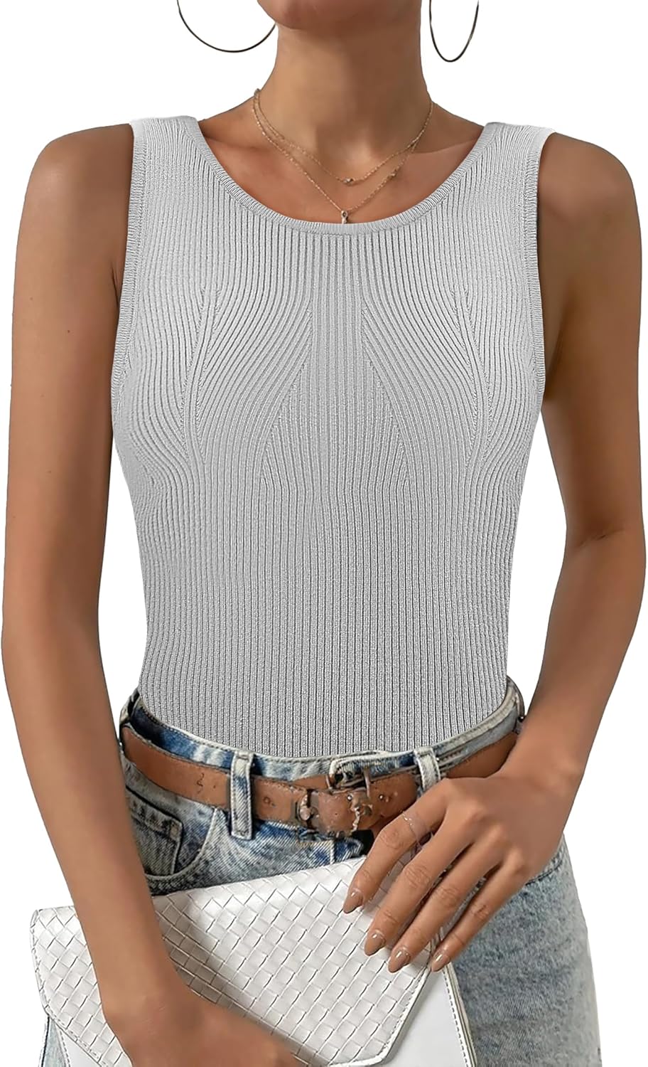 Zeagoo Womens Tops Summer Sleeveless Casual Dressy Basic Shirts Loose Fit Crewneck Tee Outfits