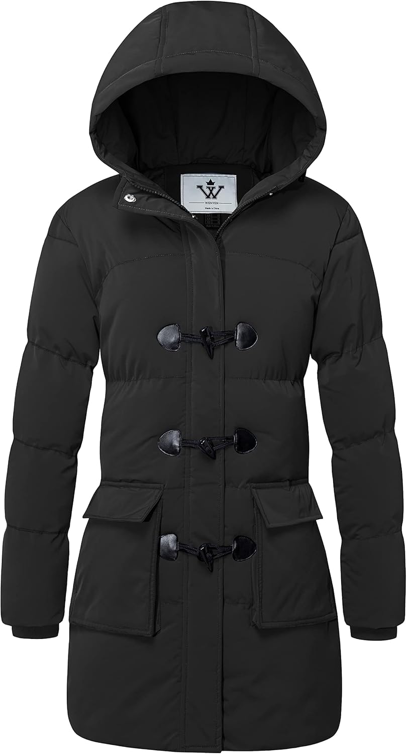 WenVen Women's Winter Water Resistant Warm Puffer Coat with Detachable Hood